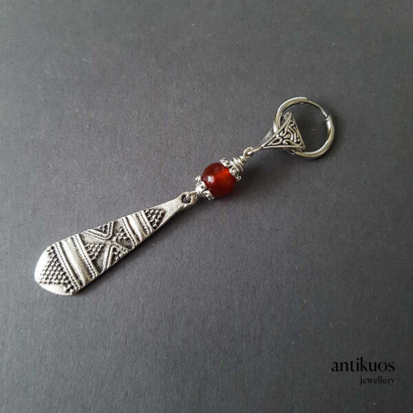 Carnelian earring,tribal celtic earring