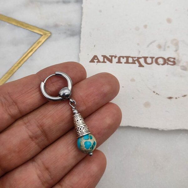 blue gemstone earring