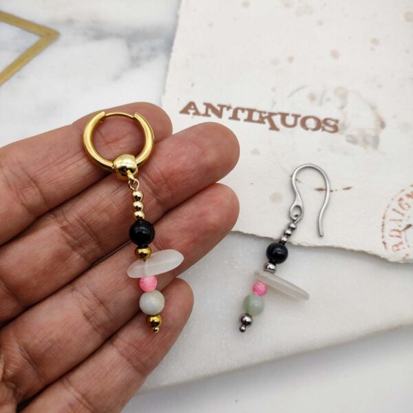 modern gemstone earring