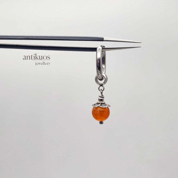 fire agate orange earring