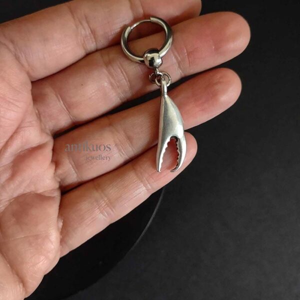 lobster claw charm earring