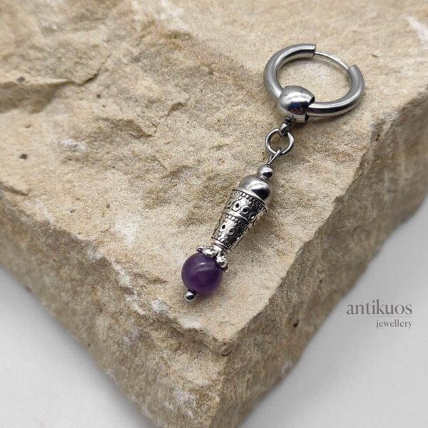 Amethyst simple earring