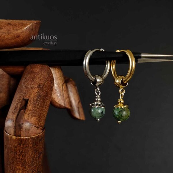 Simple Green, gemstone earring