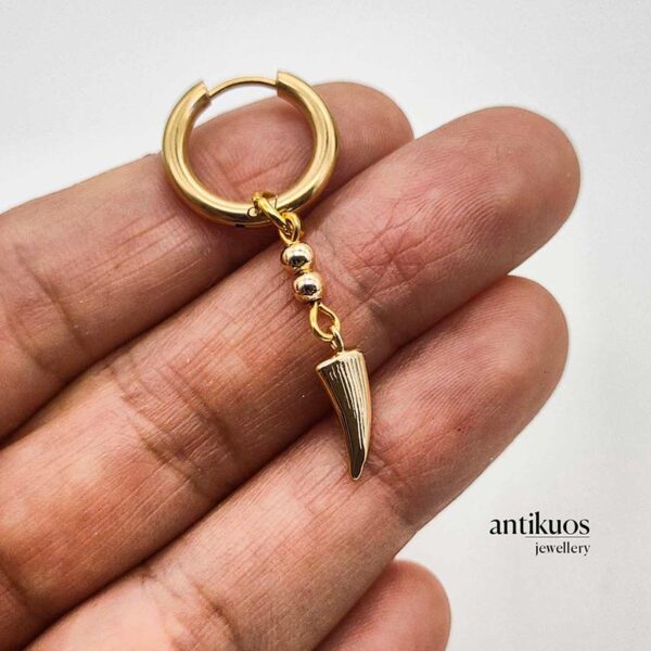 gold horn earring