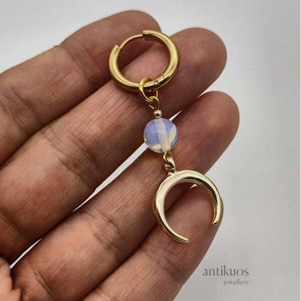 opalite moon earring