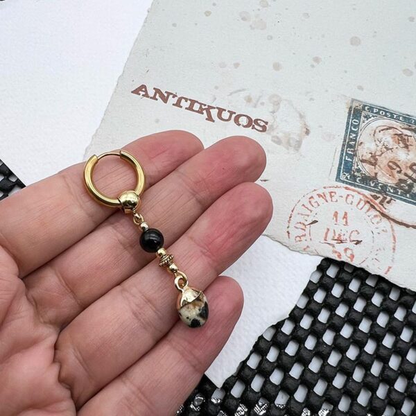 dalmatian jasper gemstone earring