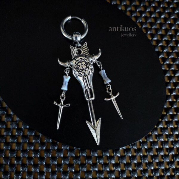 rocker earring,biker earring,skull earring,arizona earring