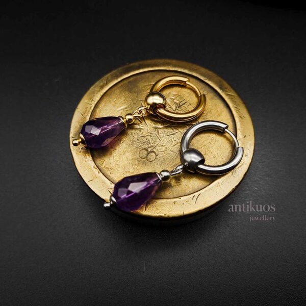 amethyst earring,teardrop purple earring