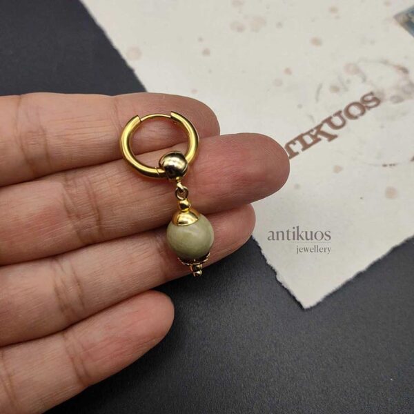 Green jasper earring