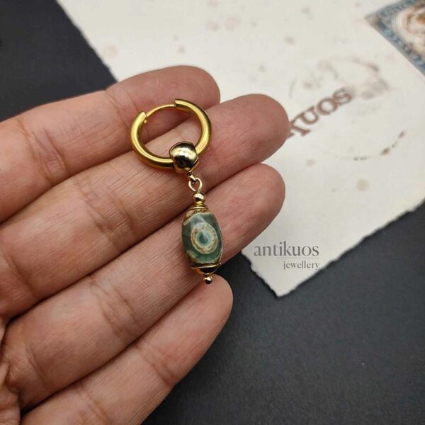 dzi agate earring
