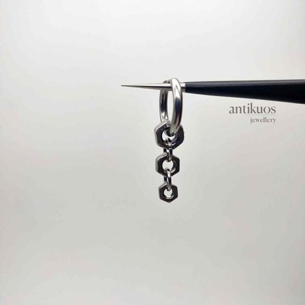 nuts industrial earring