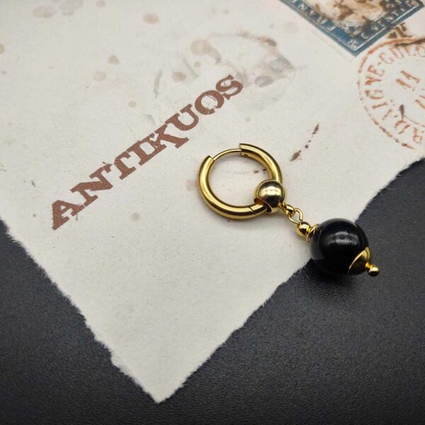 black obsidian earring