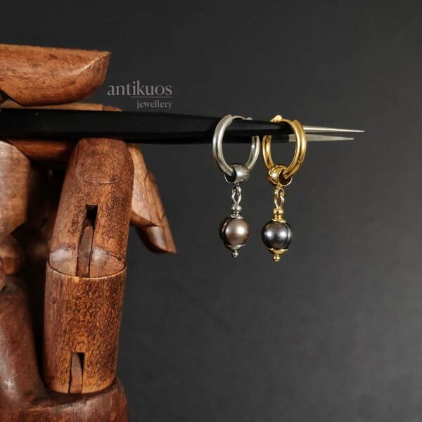 Bronze baroque pearl earring
