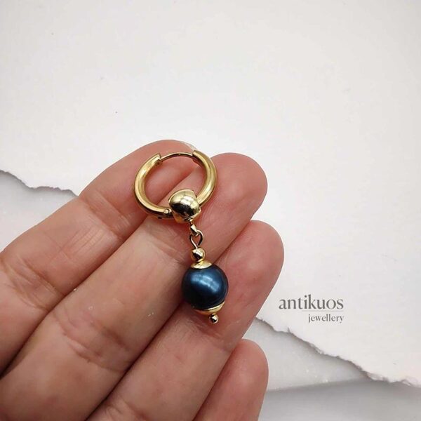 blue baroque pearl earring