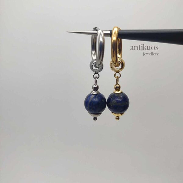 Lapis Lazuli Hoop dangle earring