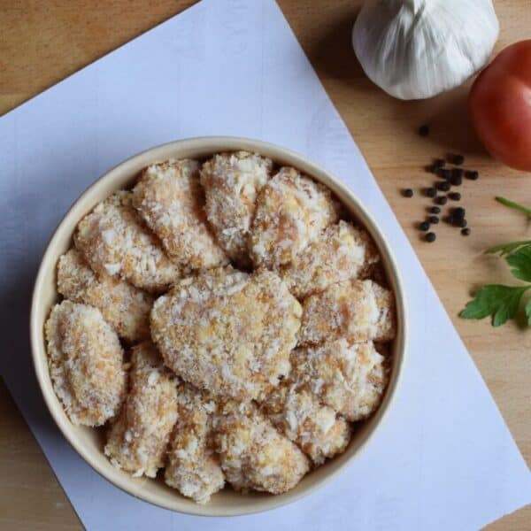 Envàs orgànic amb nuggets de pollastre artesans