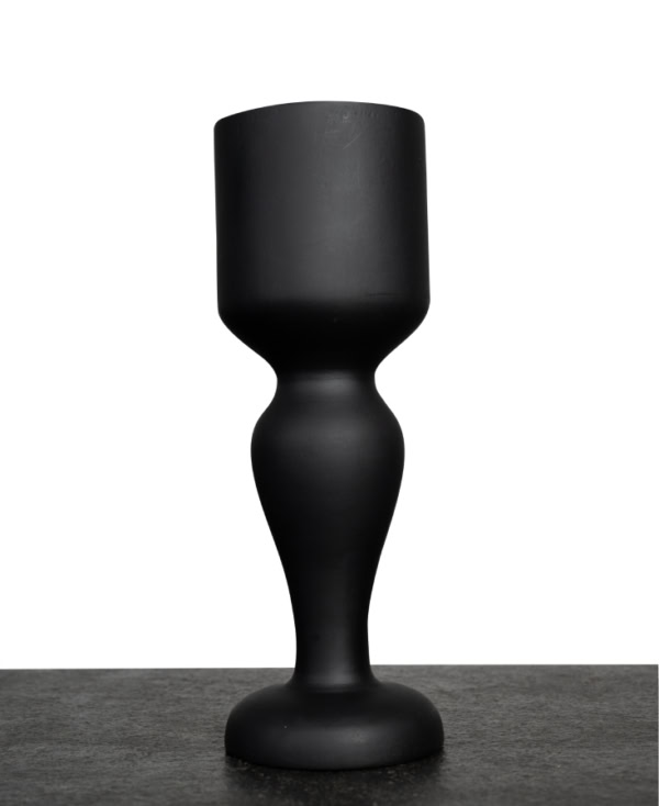 10-inch Candle holder in matte black elegant noir style from Mulberry Home India