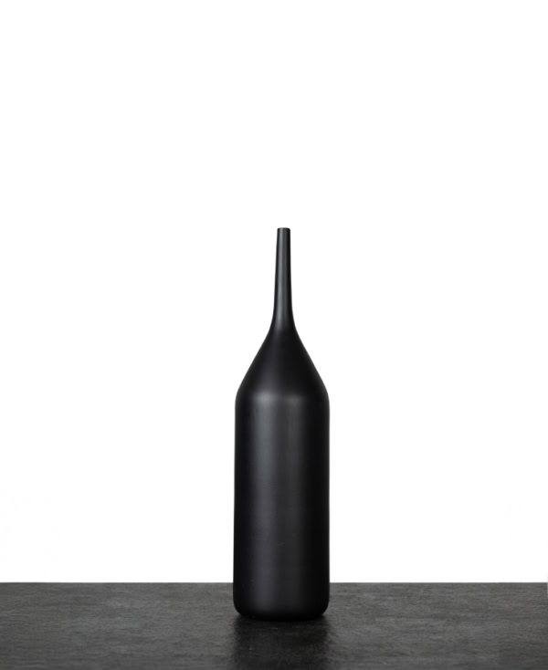 10-inch ceramic vase(small) in eclipse black from Mulberry Home India