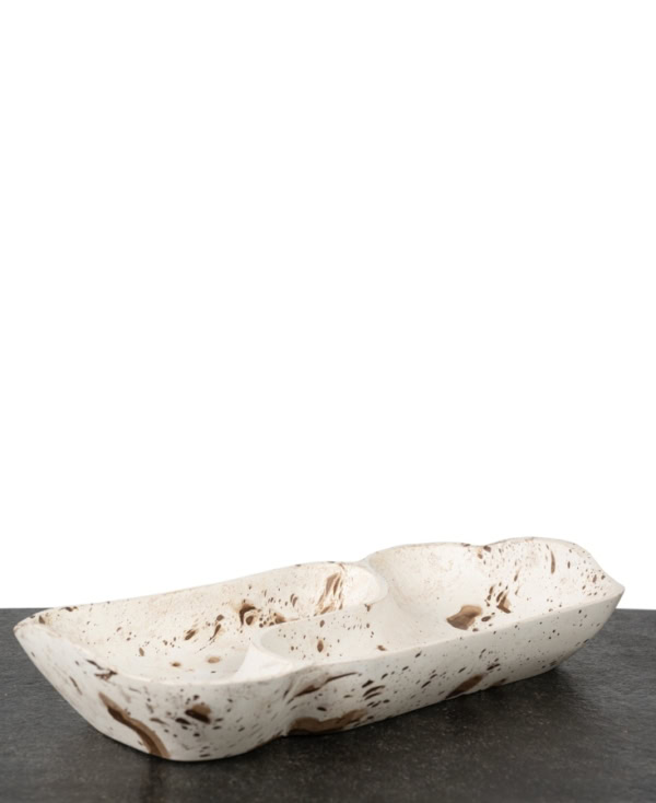 White marble ceramic finish tray from Mulberry Home India
