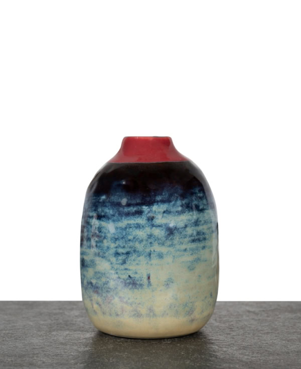 30.5 cm tall, large handcrafted ceramic vase with a multitone glaze from Mulberry Home India