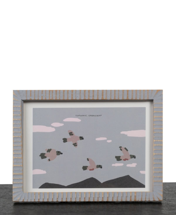 Handcrafted wooden frame with a textured grey finish from Mulberry Home India
