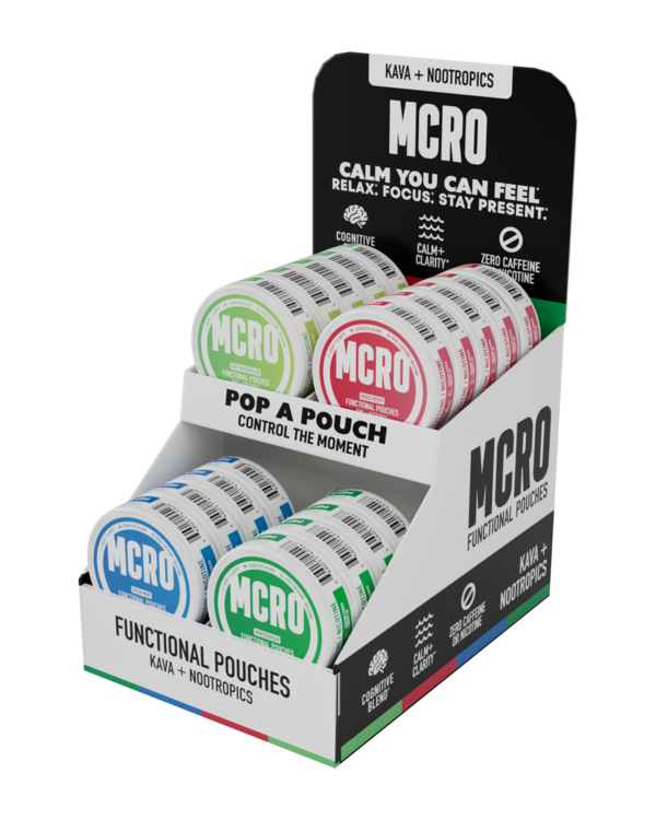 MCRO kava pouches wholesale display box