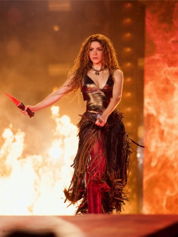 Shakira performing during her 2026 Las Mujeres Ya No Lloran World Tour residency in Madrid, Spain.