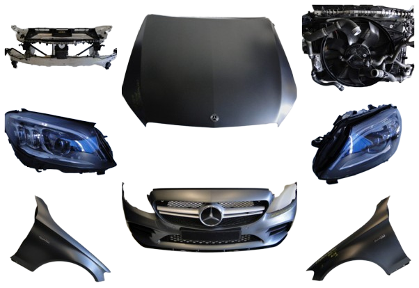 MERCEDES C KLASA C205 205 43 AMG LIFT ZDERZAK MASKA BŁOTNIK PAS CHŁODNICA LAMPA KOMPLET SZARY 297