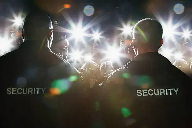 Security guards at a celebrity party in Sydney.