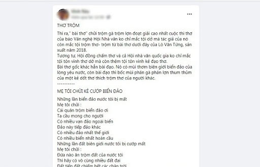 "Mẹ tôi chửi kẻ trộm" bị tố "ăn cắp" từ bài "Mẹ tôi chửi kẻ cướp biển đảo"