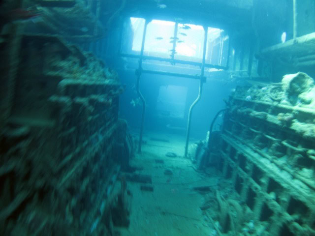 One of the many shipwrecks at Carlisle Bay on the west coast.