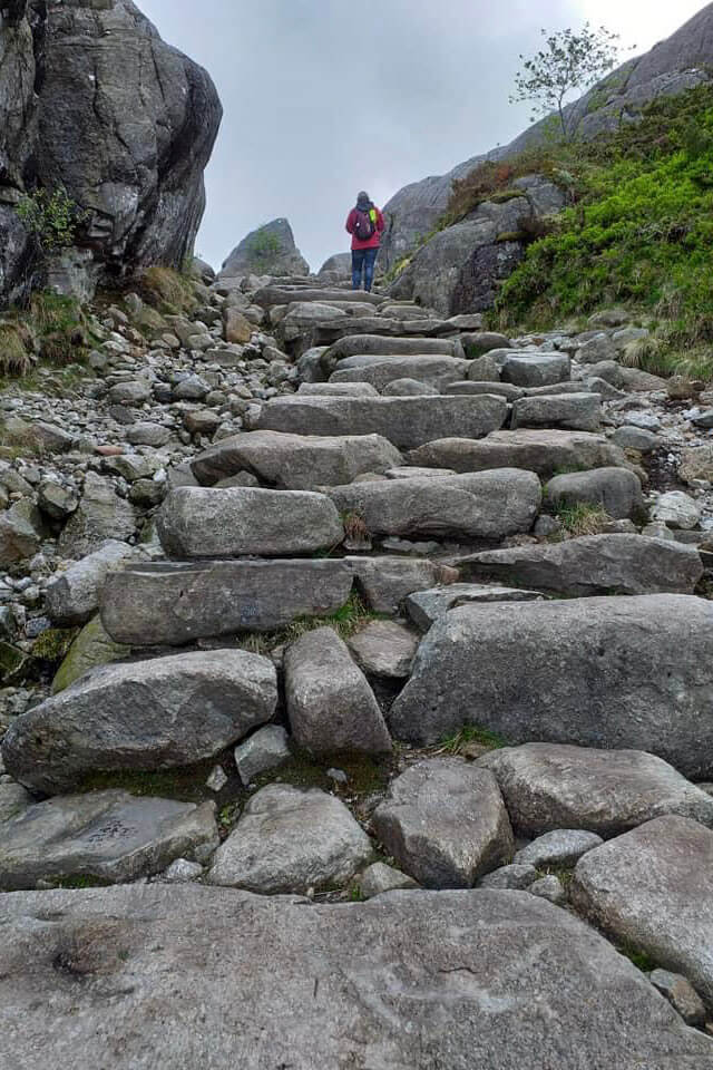 Some of the trail became very steep