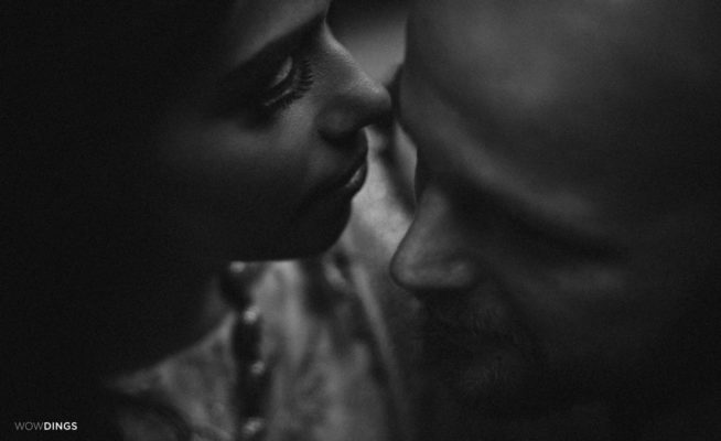 moody couple portraits in black and white