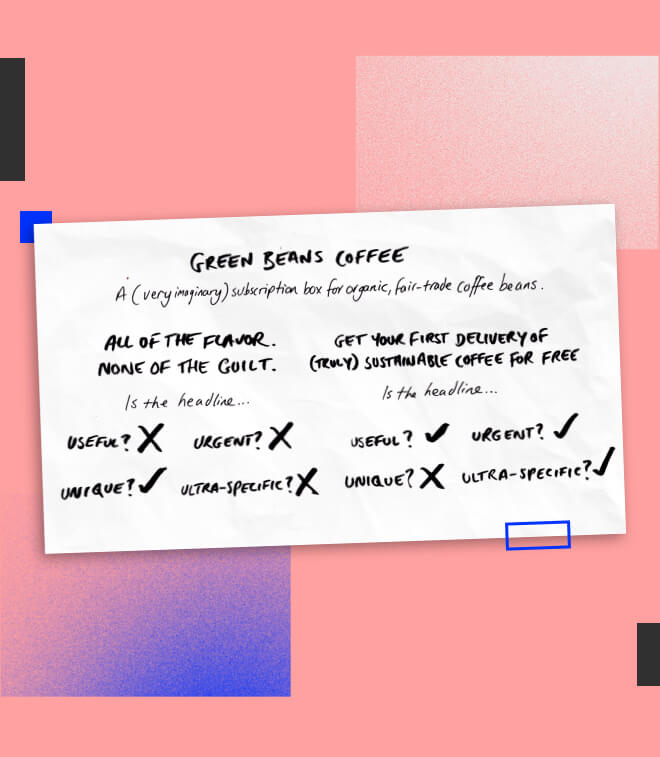 landing page subheading example - mobile version