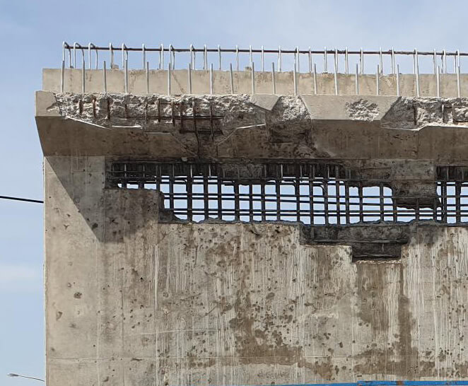 Defective concrete structure identified by SureScan structural integrity engineers in Brisbane.