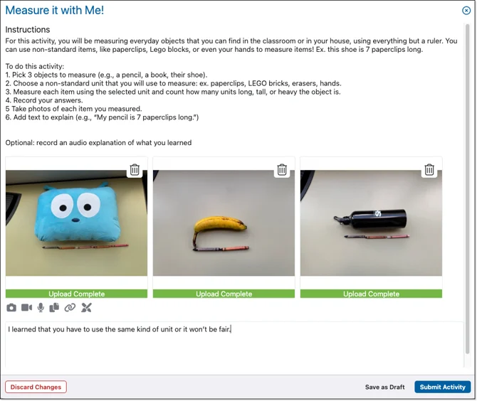 Student activity example in Edsby