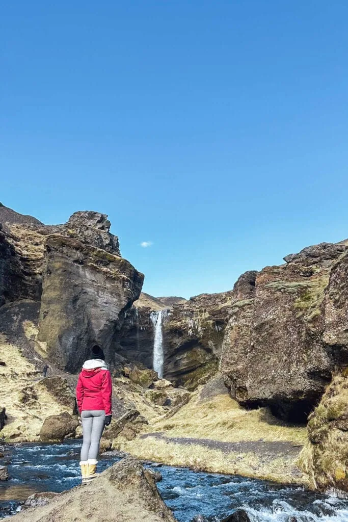 Views over the waterfall from a distance