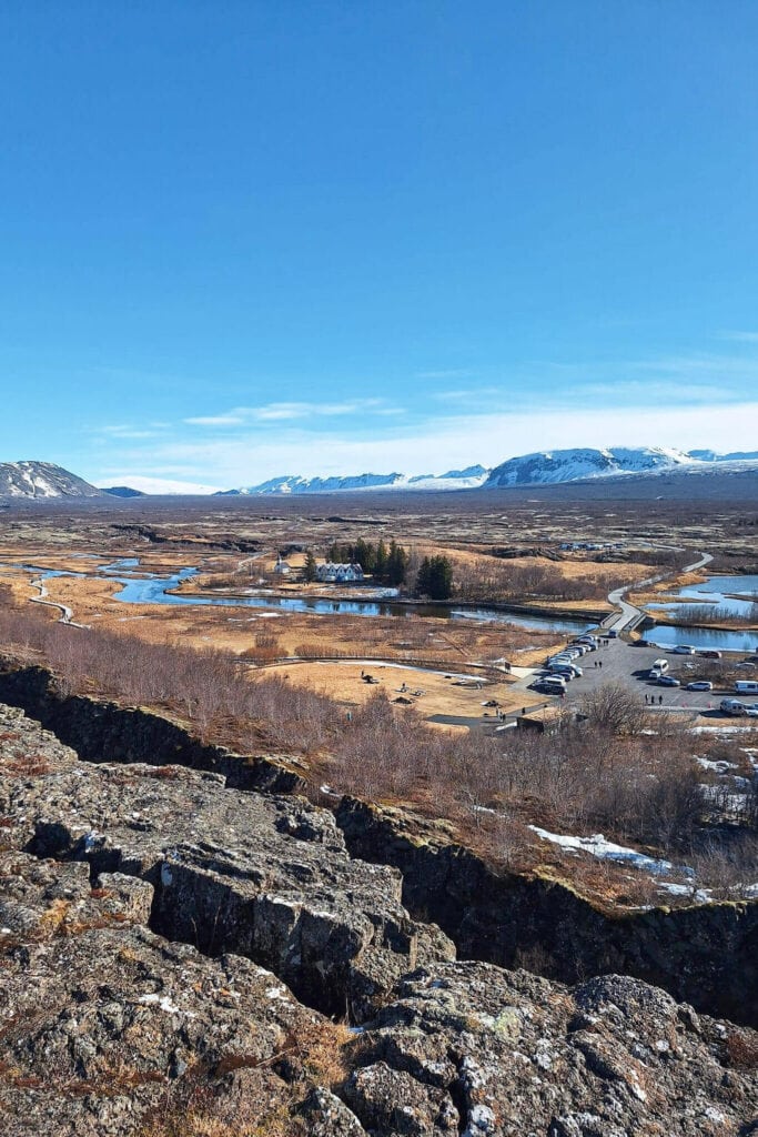 The car park in Thingvellir from above