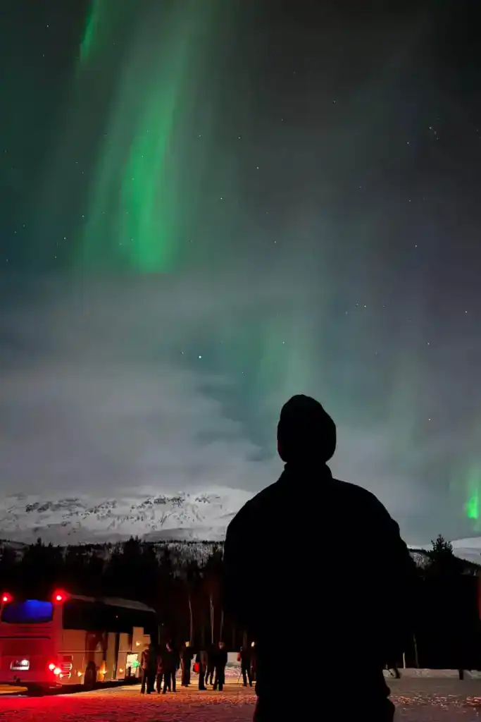 The northern lights above us