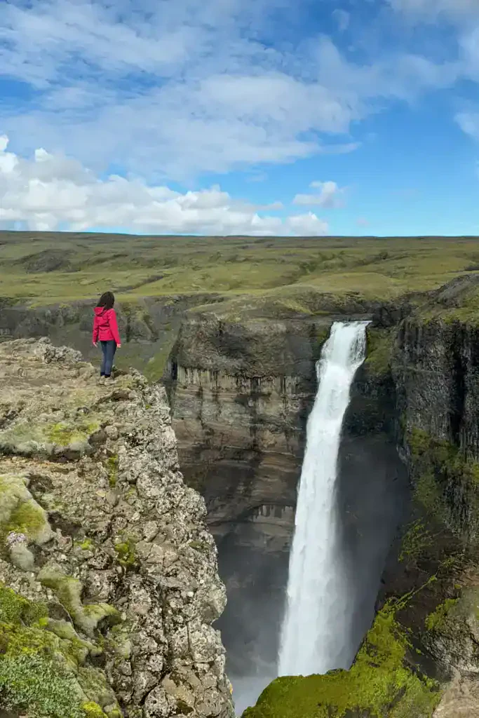 A beautiful sunny day at Haifoss in June