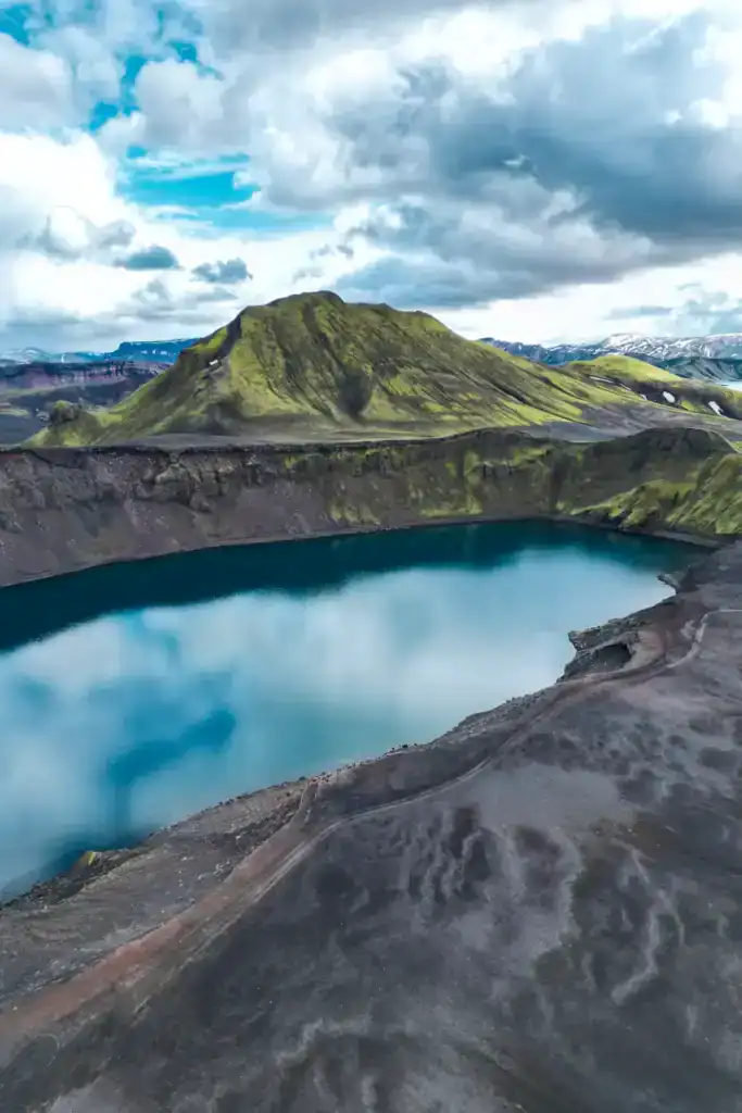 The views over Lake Bláhylur from above