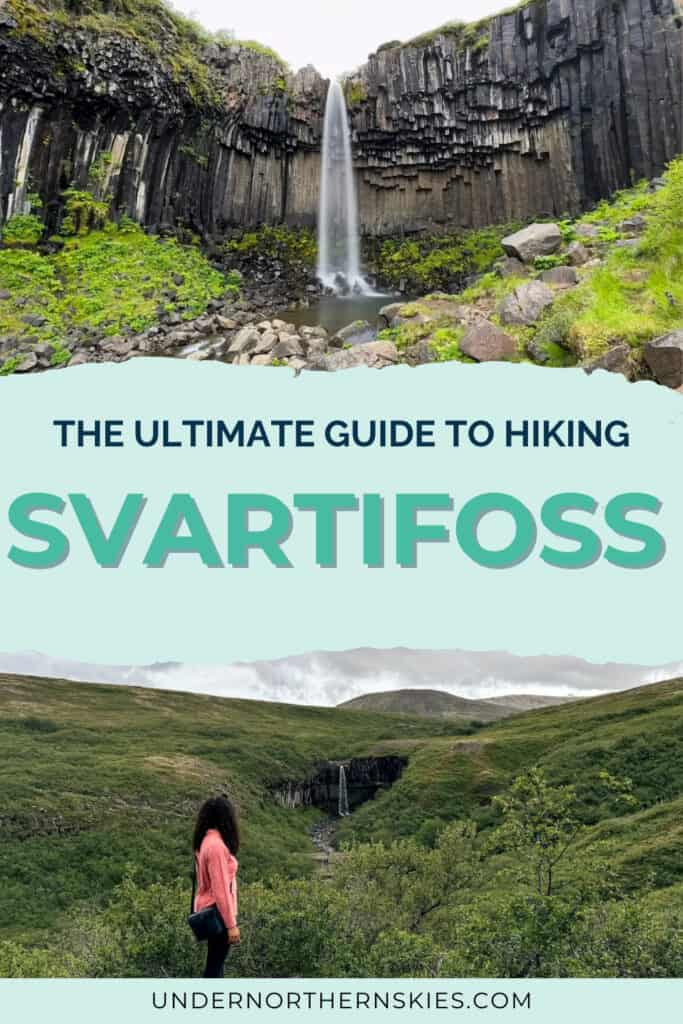 hiking svartifoss waterfall pin