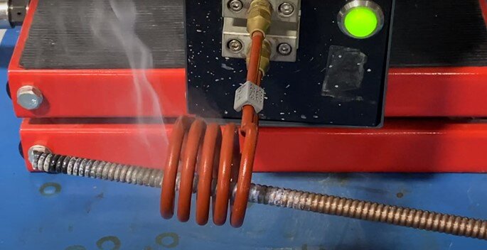 Induction Preheating of Music Wire Before Coiling Induction Preheating of Music Wire Before Coiling
