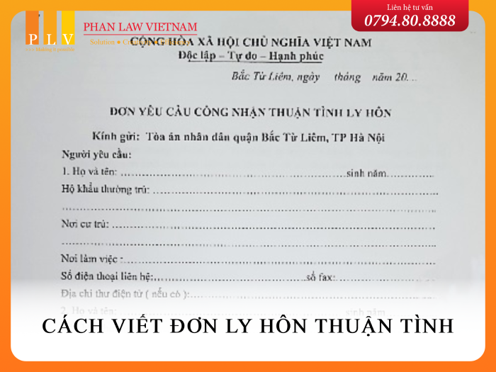 Hướng dẫn cách viết đơn ly hôn thuận tình