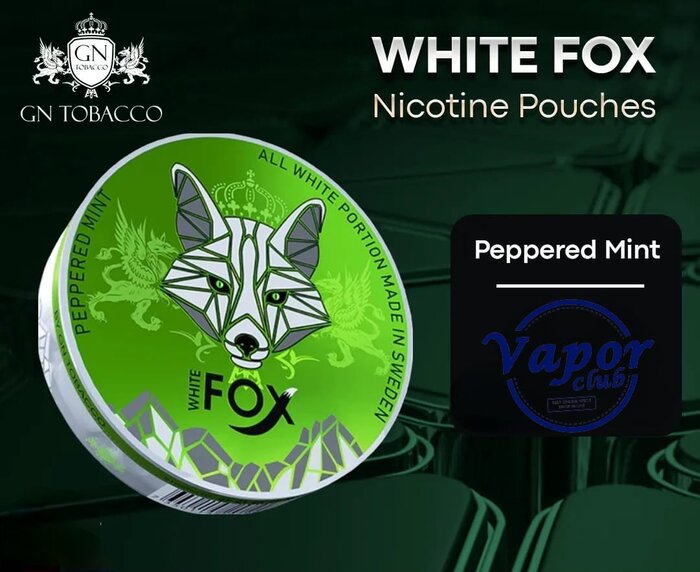 White Fox Nicotine Pouches Peppered Mint