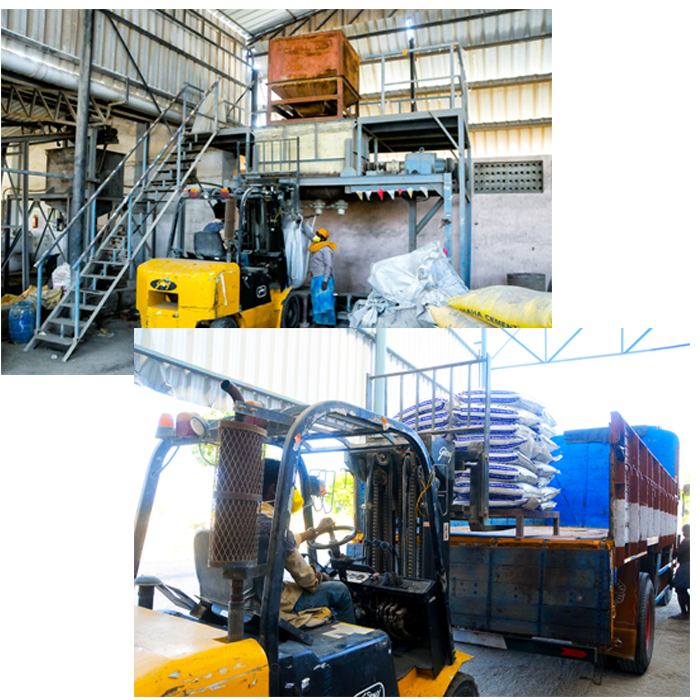Ideal Drymix warehouse operations with material handling and dispatch