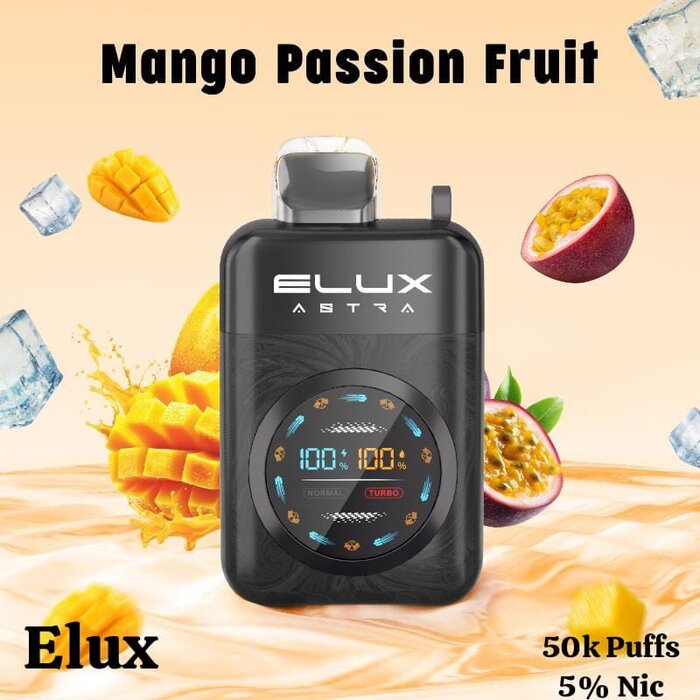 Elux Astra 50000 Puffs 50mg Disposable Vape Mango Passion Fruit