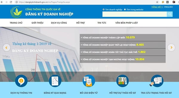 Thực hiện đăng ký doanh nghiệp qua mạng.