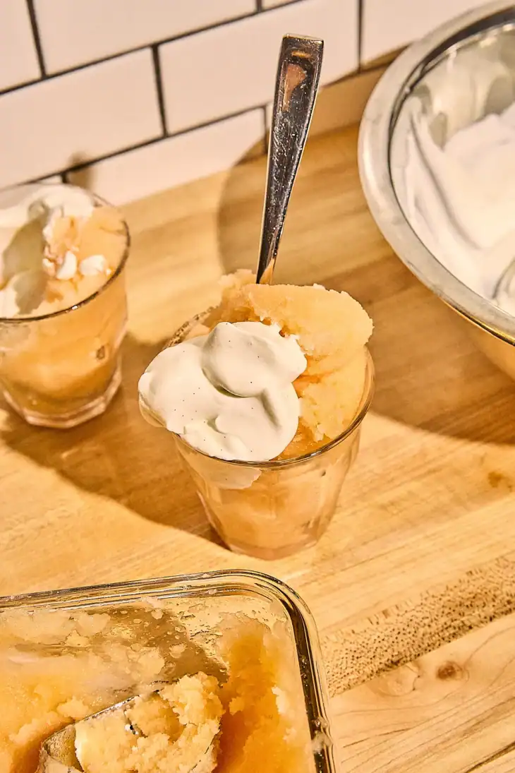 cantaloupe sorbetto con panna