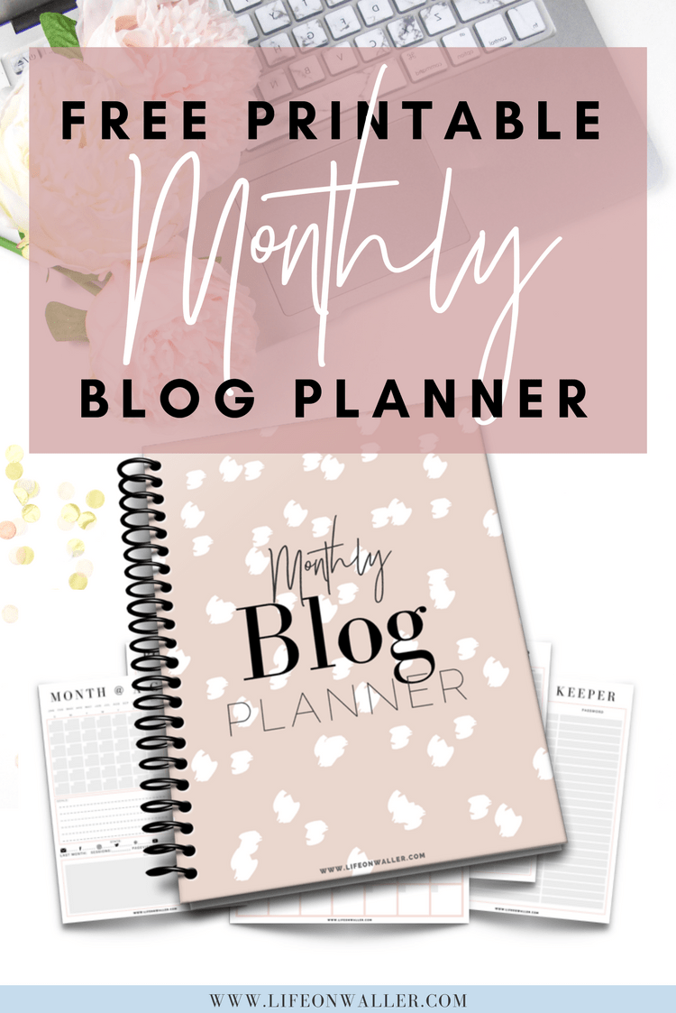 free printable monthly blog planner